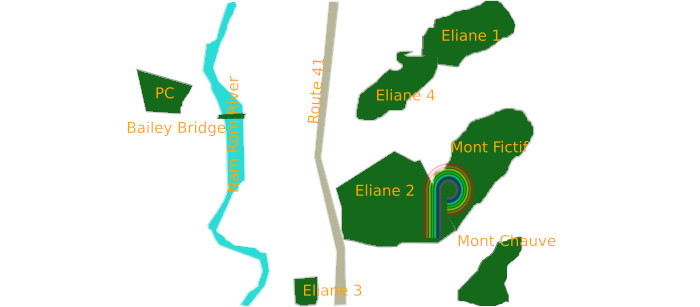 The positions of the French strongpoints during the Battle of Dien Bien Phu