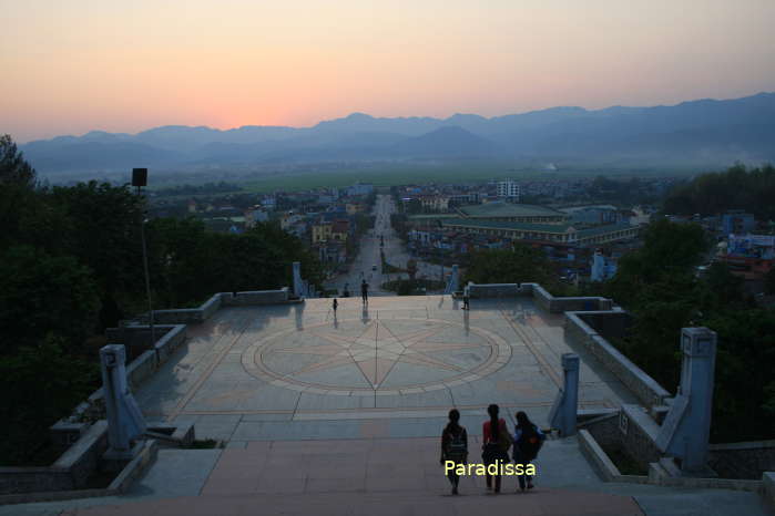 A panoramic view of Dien Bien Phu from D1 Hill (Dominique 2) - the highest of the French strong points during the Dien Bien Phu Battle