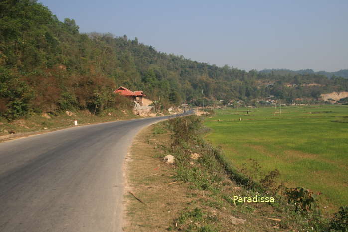 Route 12 at Dien Bien Phu which connects Dien Bien Province and Lai Chau Province