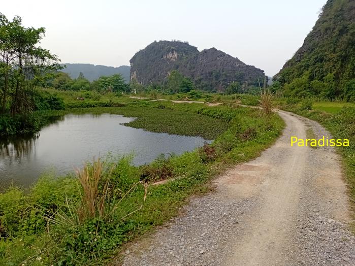 A hidden walking trail in Ninh Binh Vietnam with amazing landscape